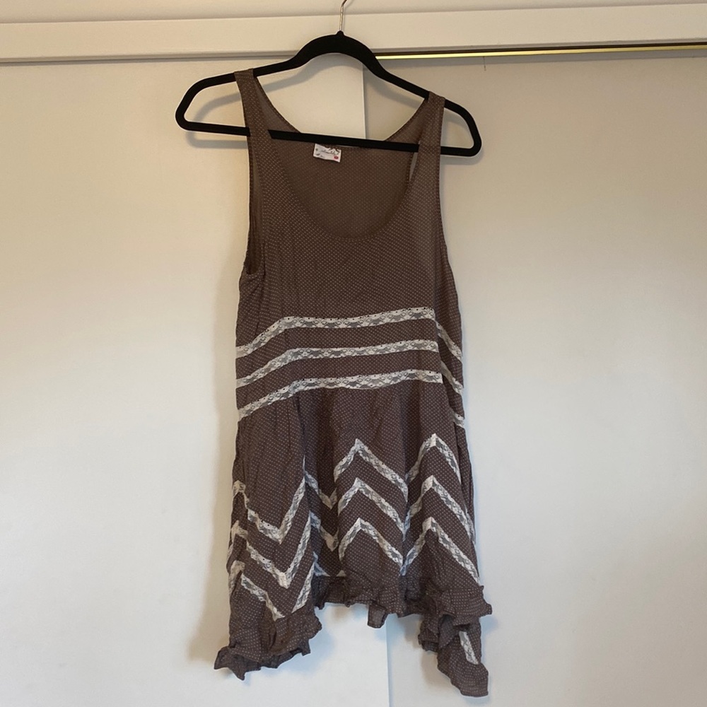 Free people trapeze dress brown